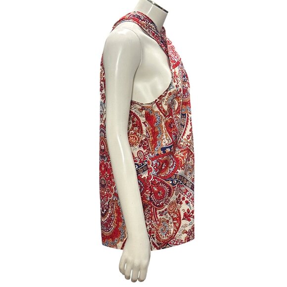 CCC Boho Halter Crisscross Scarf Retro Paisley Blouse Vintage Inspired Style Lg - Picture 5 of 9